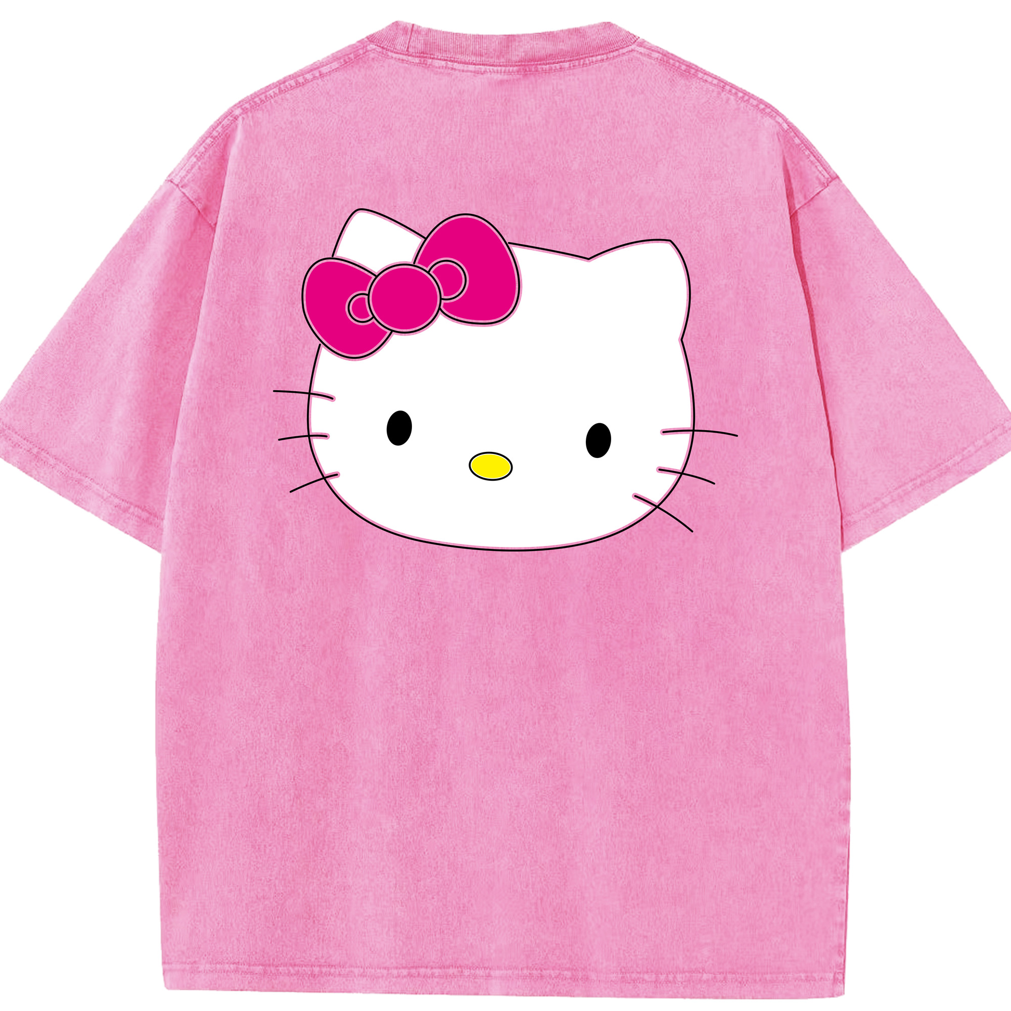 （画像用） Hello Kitty ハローキティ 綿100% ヴィンテージ風 半袖Tシャツ（背面プリント）